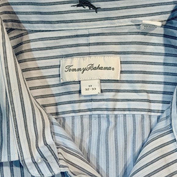 Tommy Bahama Light Blue Striped Dress Shirt - Picture 3 of 4